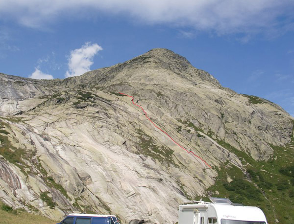 La voie vue du parking